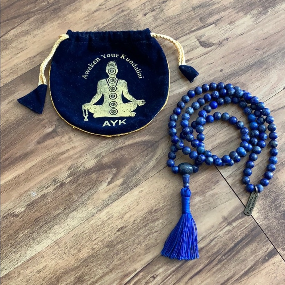 Lapis Lazuli Mala Beads. Yoga/prayer beads.